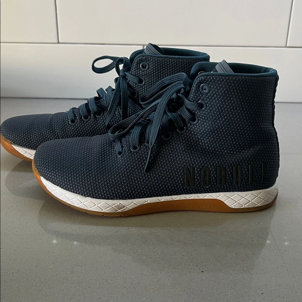 NOBULL Navy High-Top Training Sneakers with Gum Outsole